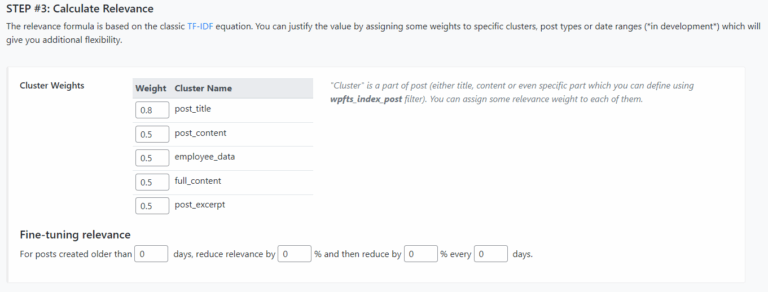 Relevance Coefficients Justifications